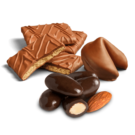 Milk Chocolate Covered Grahams, Milk Chocolate Covered Fortune Cookies, & Dark Sea Salted Chocolate Covered Almonds Bundle